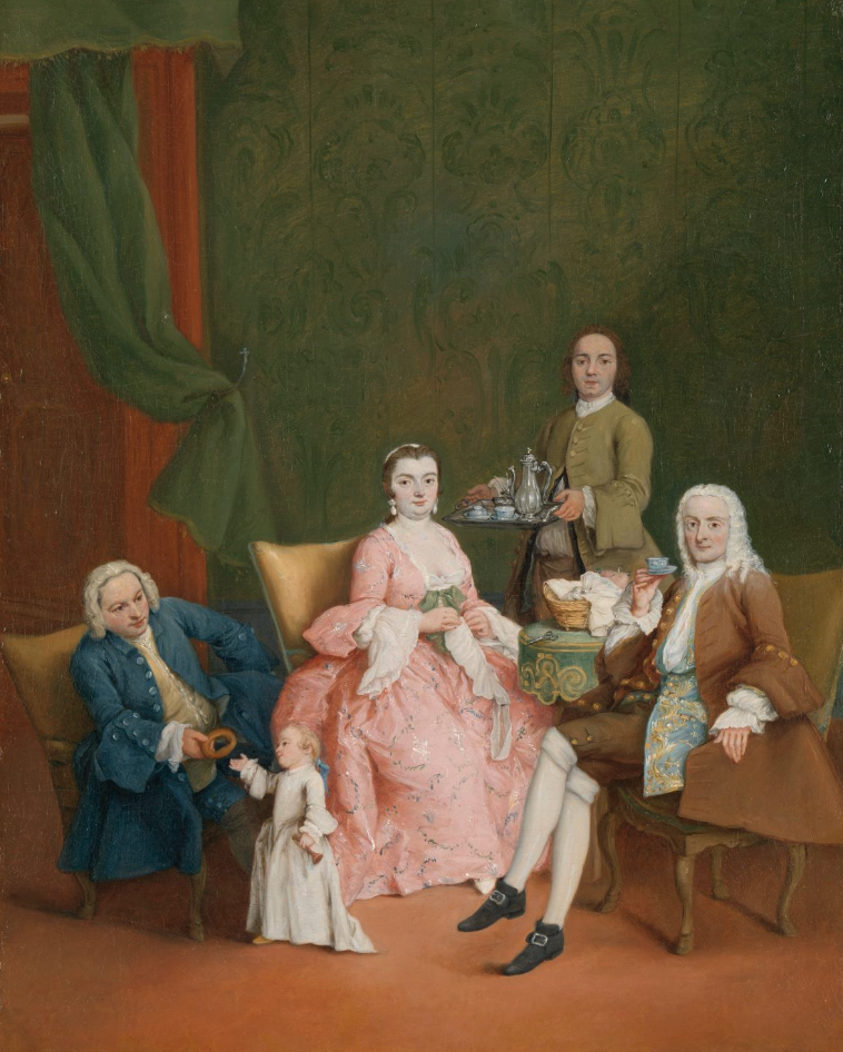 coffee painting: Pietro Longhi, Portrait of a Venetian Family with a Manservant Serving Coffee, c. 1752, Rijksmuseum, Amsterdam, Netherlands.
